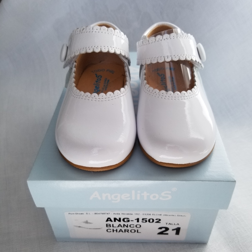 Angelitos White Spanish Leather Shoes